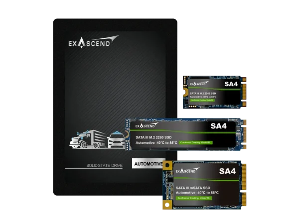 Automotive (Wide-temp) SA4 (MAX) 960GB SATA III/3D TLC/M.2 EXSA4M0960GB-0X